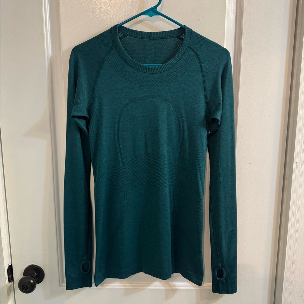 Lululemon athletica SWIFTLY TECH Teal Long Sleeve Top 6